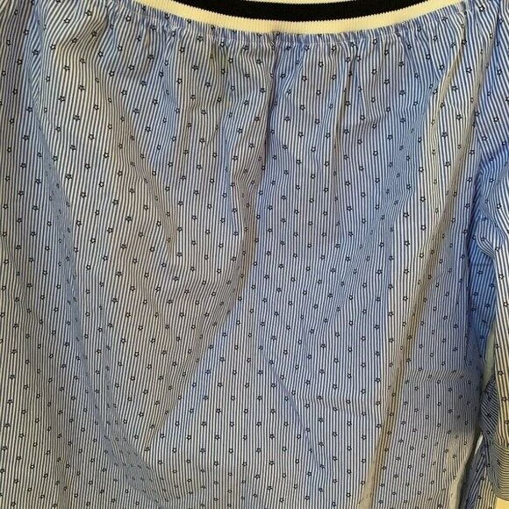 BLANK NYC Womens Size Medium Blouse Stars Stripes Off the Shoulder Lightweight - Picture 2 of 5